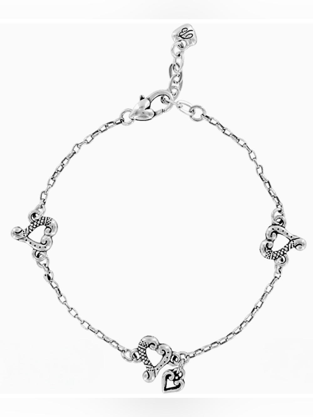 Brighton Silver-Tone Heart Link Bracelet